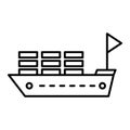 Vector Ship Outline Icon Design Royalty Free Stock Photo