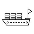 Vector Ship Outline Icon Design Royalty Free Stock Photo