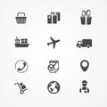 Vector Shipping, Logistics and cargo icon set Royalty Free Stock Photo