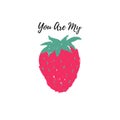 Vector shirt design. Isolated brush paint strawberry