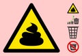 Vector Shit Warning Triangle Sign Icon