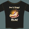 Vector Shoe Design on Black T-Shirt