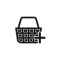 Vector Shopping Basket Illustration Isolated. Market Store Cart - Shopping Icon