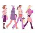 Vector shopping girls.