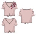 Vector short sleeved t shirt fashion CAD Royalty Free Stock Photo