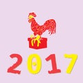 Vector showing rooster. new year 2017
