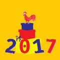 Vector showing rooster. new year 2017
