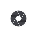 Vector shutter icon. Camera symbol isolated. Interface button. Element for design mobile app or website