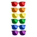 vector shutter shades sun glasses collection. Colourful unglasses for summer Royalty Free Stock Photo