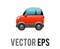 Vector side of red Sport Utility Vehicle car icon, represents SUV, campervan or motorhome