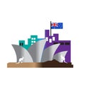 Vector of a sidney background flag day australia.