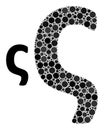 Vector Sigma Greek Lowercase Letter Collage of Small Circles