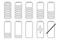 Vector sign of battery charge in the phone. Illustration of a fashion symbol in a mobile device Royalty Free Stock Photo
