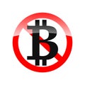 Vector Sign - bitcoin banned - forbidden to use - letter B
