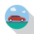 Vector sign car, flat design Royalty Free Stock Photo