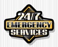 Vector sign 24/7 Emergency Services