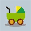 Vector sign green stroller, child born Royalty Free Stock Photo