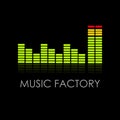 Vector sign music factory, with led