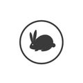 Vector sign rabbit hare protection animal organic sign logo logo black on white background