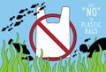 Vector sign, say no to plastic bags.