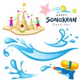 Vector sign songkran festival of Thailand Royalty Free Stock Photo
