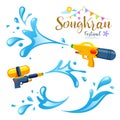 Vector sign songkran festival and water collections of Thailand Royalty Free Stock Photo