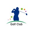 Vector sign woman play golf Royalty Free Stock Photo