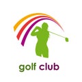 Vector sign woman play golf Royalty Free Stock Photo