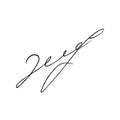 Vector signature. Autograph hand drawn. Scrawl signature. Handwritten autograph. Handwriting scribble by pen. Written black sign Royalty Free Stock Photo