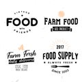Vector signs in vintage style of eco farm food