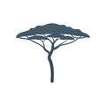 Acacia Tree Vector Silhouette: African Landscape Symbol for Design Elements Royalty Free Stock Photo