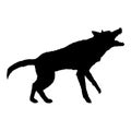 Vector Silhouette Barking German Shepherd Dog