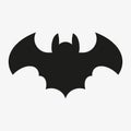Vector silhouette of a bat on white background. Royalty Free Stock Photo