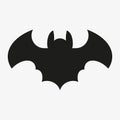 Vector silhouette of a bat on white background. Royalty Free Stock Photo