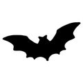 Vector silhouette of a black bat for the template and background of the packaging design for Halloween. a soaring bat with pointed Royalty Free Stock Photo
