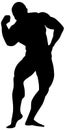 Vector silhouette bodybuilder