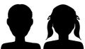 Vector silhouette of a boy and girl. Royalty Free Stock Photo