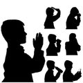 Vector silhouette of boy. Royalty Free Stock Photo