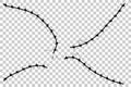 Simple Vector Silhouette Broken Barricade from Barbed Wire, Suitable Illustration for demonstration or protest, at tranparent Royalty Free Stock Photo