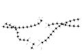 Simple Vector Silhouette Broken Barricade from Barbed Wire, Suitable Illustration for demonstration or protest Royalty Free Stock Photo