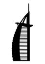 Silhouette of burj al arab black