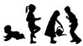 Vector silhouette of children. Royalty Free Stock Photo