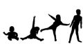 Vector silhouette of children.