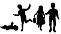 Vector silhouette of children.