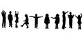 Vector silhouette of children. Royalty Free Stock Photo