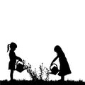 Vector silhouette of children. Royalty Free Stock Photo