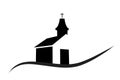 Vector silhouette of a church.