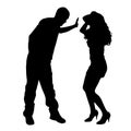 Vector silhouette of couple. Royalty Free Stock Photo