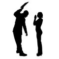 Vector silhouette of couple. Royalty Free Stock Photo