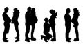 Vector silhouette of couple.